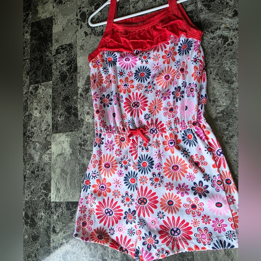Bobbie Brooks Red and Pink Floral Kids Casual Dress